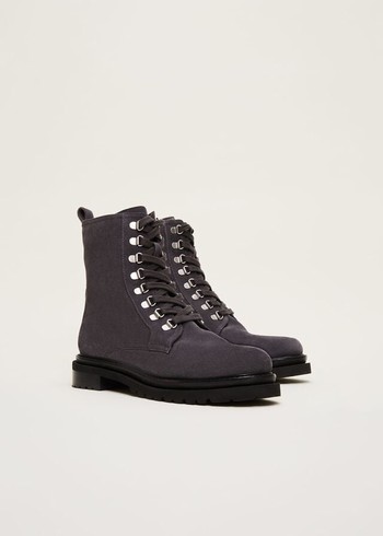 Phase Eight Meladie Suede Lace Up Hiker Boots Grey Australia | BD8340597